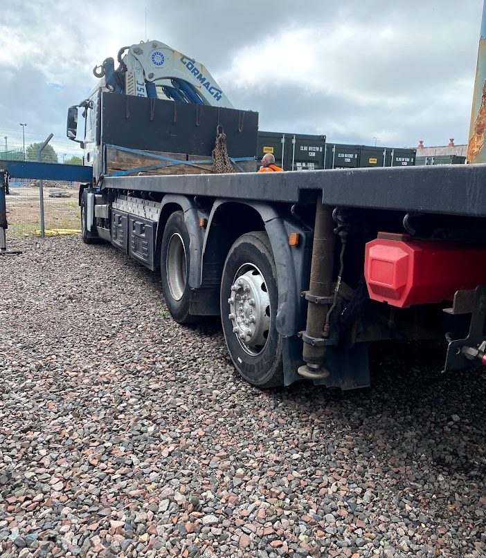 heavy goods vehicle on an industrial storage compound