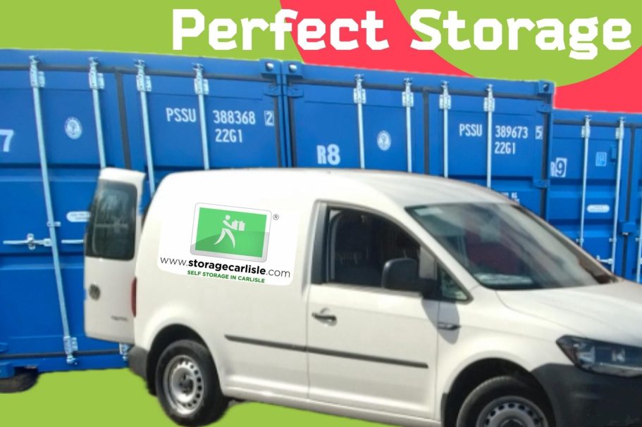 van unloading into a storage unit