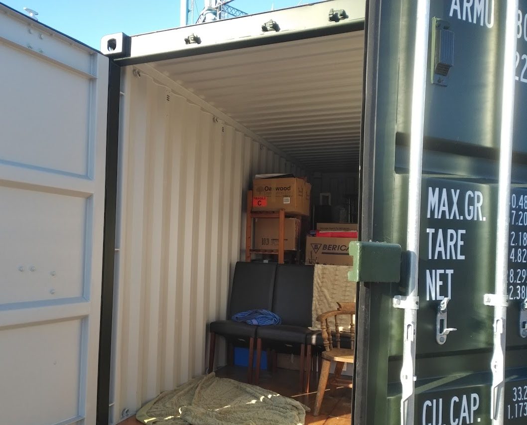 interior of a storage container unit