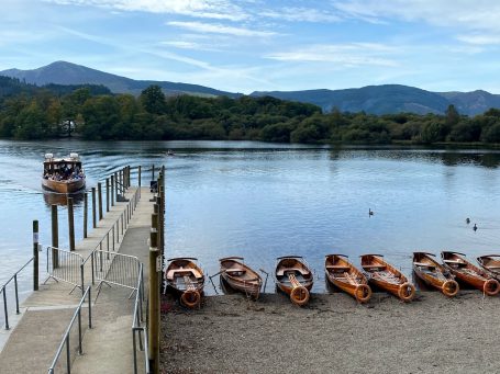 lake scene keswick with boats in view